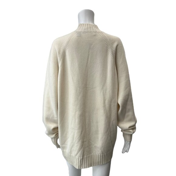 $455 NWT Neiman Marcus Ivory Knit Cashmere Turtleneck Sweater size XL - Picture 4 of 6